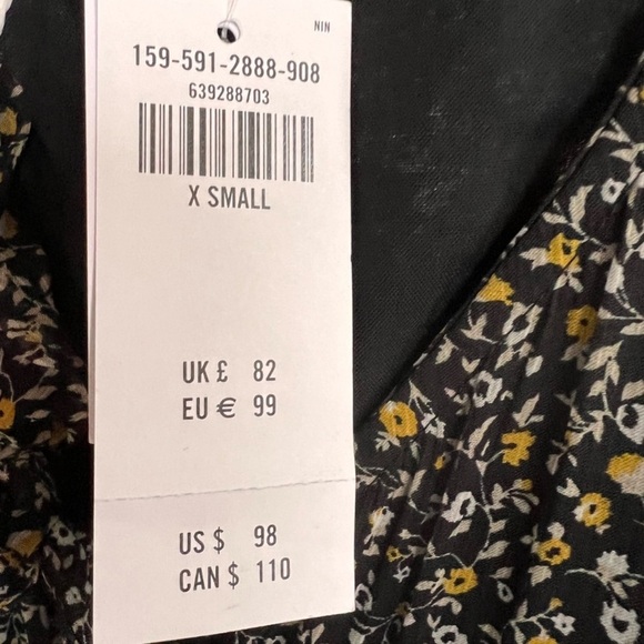 NWT Abercrombie & Fitch asymmetric Ruffle Midi  tiered Whimsygoth Floral Dress S - Picture 8 of 10